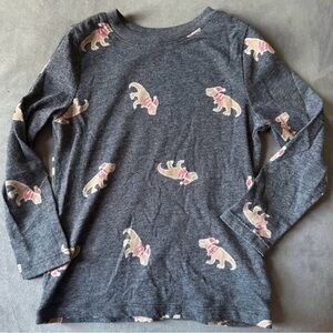 Old Navy Charcoal Gray Dino Long Sleeve Tee